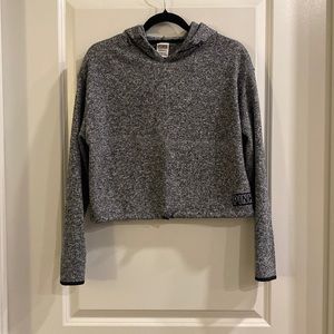 PINK Victoria's Secret Cropped Fleece Hoodie Gray/Black